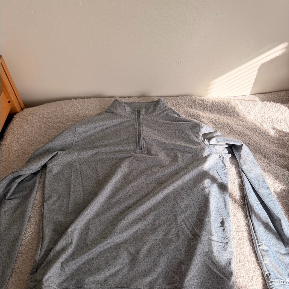 Peter Millar Light Gray Patterned Pullover - image 1